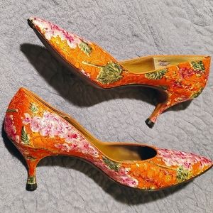 Vintage Red & Gold Palizzio Heels
